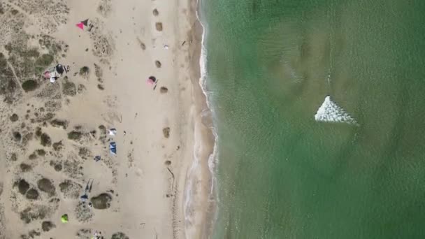 Вид Воздуха Пляж Смокиня Рядом Созополем Регион Бургас Болгария — стоковое видео