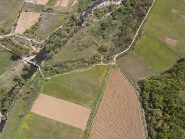 Aerial view of Petrich valley, Blagoevgrad Region, Bulgaria clipart