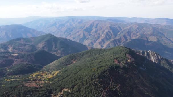 Vista Aérea Reserva Biosfera Muralla Roja Las Montañas Rhodope Región — Vídeos de Stock
