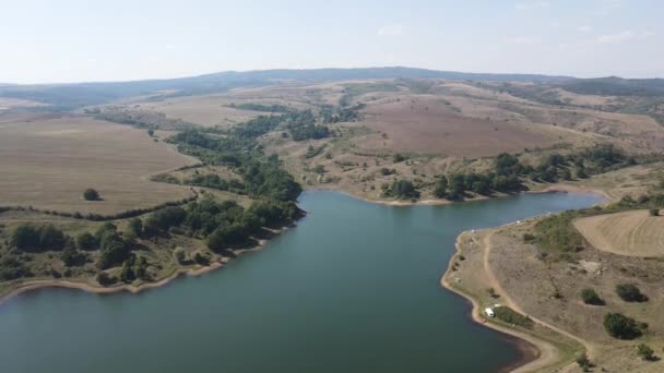 ブルガリア オスロームダム ペルニク地方の空中視界 — ストック動画