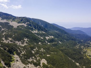Amazing Aerial view of Pirin Mountain near Yalovarnika peak, Bulgaria