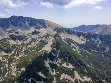 Amazing Aerial view of Pirin Mountain near Yalovarnika peak, Bulgaria