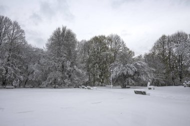 Bulgaristan 'ın Sofya kentindeki South Park' ın şaşırtıcı kış manzarası