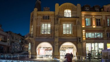 PLOVDIV, BULGARIA - 18 ARALIK 2023: Bulgaristan 'ın Filibe kentinin şaşırtıcı Sunset Manzarası