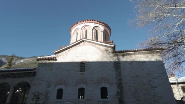 Vue Hiver Monastère Médiéval Bachkovo Dormition Mère Dieu Bulgarie — Video