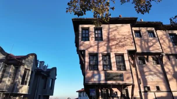 Plovdiv Βουλγαρια Δεκεμβριου 2023 Street Ninetenth Century Houses Architectural Historical — Αρχείο Βίντεο
