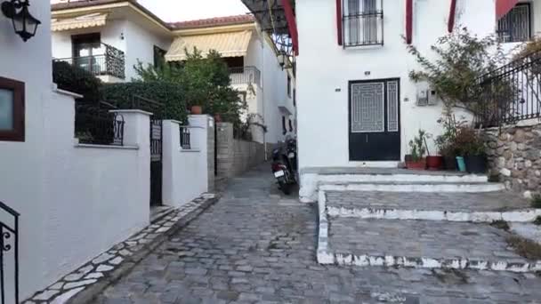 Xanthi Greece December 2023 Street Old Houses Old Town Xanthi — Stock Video
