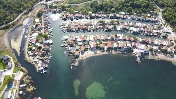 Flygfoto Över Chengene Skele Fishing Village Ribarsko Selishte Nära Staden — Stockvideo