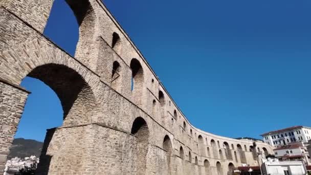 Ancient Aqueduct City Kavala Eastern Macedonia Thrace Greece — Αρχείο Βίντεο