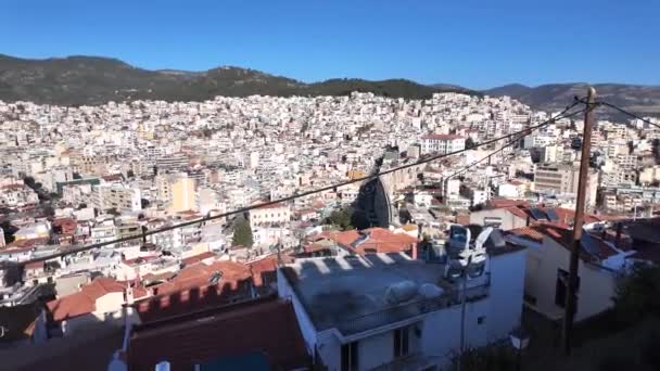 Panorama City Kavala Eastern Macedonia Thrace Greece — Vídeo de stock