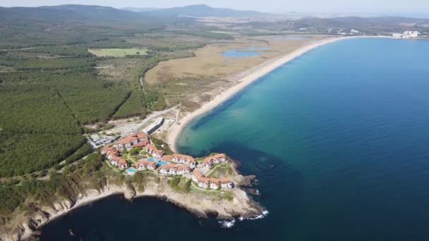保加利亚布尔加斯地区Dyuni度假胜地附近的司机海滩的空中景观 — 图库视频影像