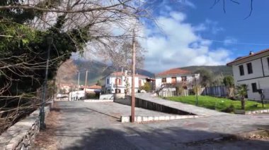 Kavala, Doğu Makedonya ve Yunanistan 'ın Trakya kenti yakınlarındaki Moustheni köyündeki eski ev