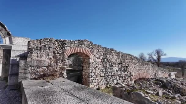 Antichi Ruderi Nell Area Archeologica Filippi Macedonia Orientale Tracia Grecia — Video Stock
