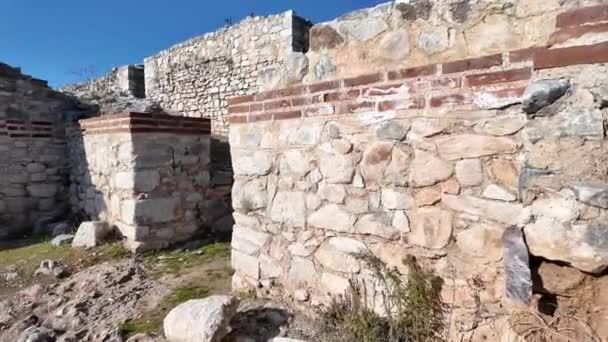 Forntida Ruiner Arkeologiska Området Philippi Östra Makedonien Och Thrakien Grekland — Stockvideo