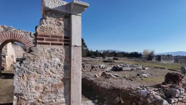 フィリッピ マケドニア東部 トラキア ギリシャの考古学地域の古代遺跡 — ストック動画