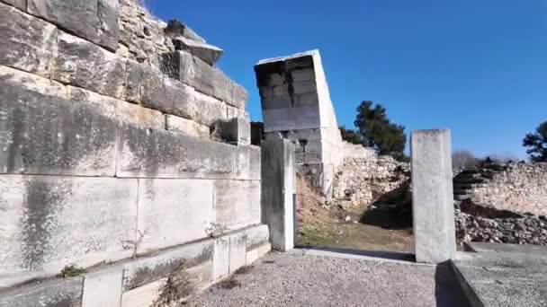 Ruínas Antigas Área Arqueológica Filipos Macedônia Oriental Trácia Grécia — Vídeo de Stock