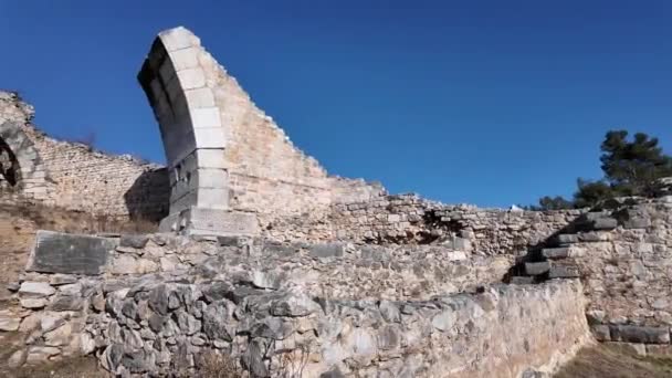 Starożytne Ruiny Obszarze Archeologicznym Filippi Macedonii Wschodniej Tracja Grecja — Wideo stockowe