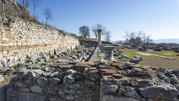 Стародавні Руїни Археологічному Районі Пилипа Східна Македонія Фракія Греція — стокове фото
