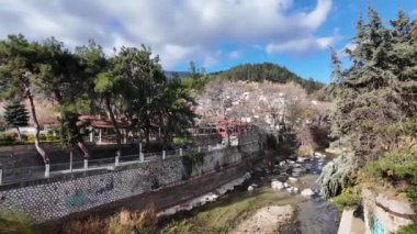 Yunanistan 'ın Xanthi, Doğu Makedonya ve Trakya kentindeki sokak ve eski evler