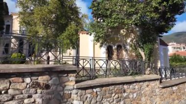 Yunanistan 'ın Xanthi, Doğu Makedonya ve Trakya kentindeki sokak ve eski evler