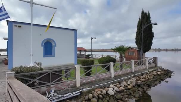 Saint Nicholas Monastery Located Two Islands Porto Lagos East Macedonia — Stock Video