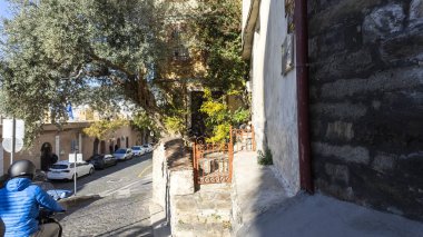 KAVALA, GREECE - 27 Aralık 2023: Eski Kavala kenti, Doğu Makedonya ve Trakya, Yunanistan