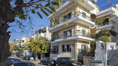 KAVALA, GREECE - 27 Aralık 2023: Eski Kavala kenti, Doğu Makedonya ve Trakya, Yunanistan