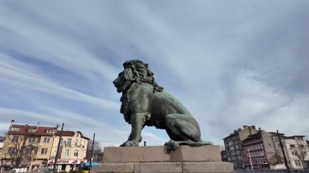 Sofia Bulgarie Janvier 2024 Panorama Pont Lion Sur Rivière Vladaya — Video