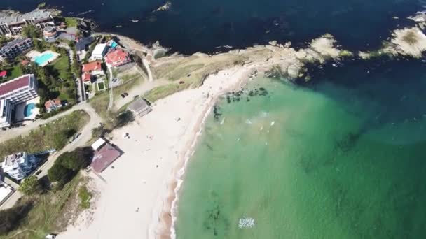Widok Powietrza Wybrzeże Morza Czarnego Pobliżu Miejscowości Lozenets Obwód Burgas — Wideo stockowe