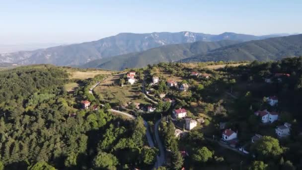 Aerial View Village Yavrovo Authentic Nineteenth Century Houses Plovdiv Region — Stock Video