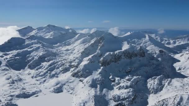 Incroyable Vue Aérienne Hiver Montagne Pirin Près Polezhan Bezbog Peak — Video