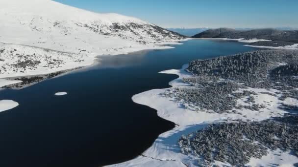 Incroyable Vue Aérienne Hiver Barrage Belmeken Montagne Rila Bulgarie — Video