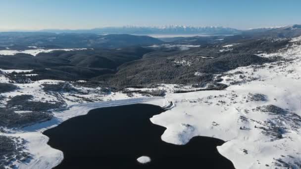 Niesamowity Widok Powietrza Zaporę Belmeken Górach Rila Bułgaria — Wideo stockowe