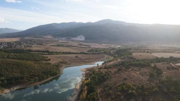 Aerial Autumn View Forty Springs Reservoir Town Asenovgrad Plovdiv Region — Stock Video