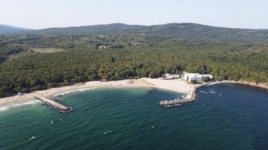 Bulgaristan 'ın Burgaz Bölgesi, Perla plajının şaşırtıcı hava manzarası 