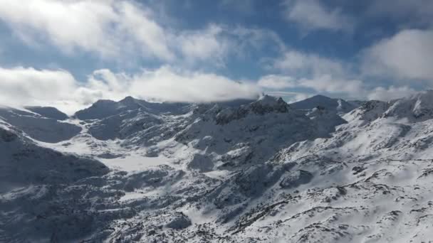 Csodálatos Légi Téli Kilátás Pirin Mountain Közelében Polezhan Bezbog Peaks — Stock videók
