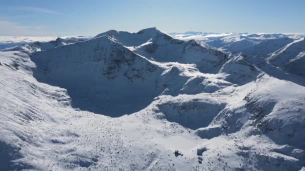 Καταπληκτική Αεροφωτογραφία Του Βουνού Ρίλα Κοντά Στην Κορυφή Musala Βουλγαρία — Αρχείο Βίντεο