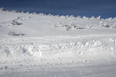 Bulgaristan 'ın Musala zirvesi yakınlarındaki Rila Dağı' nın şaşırtıcı kış manzarası