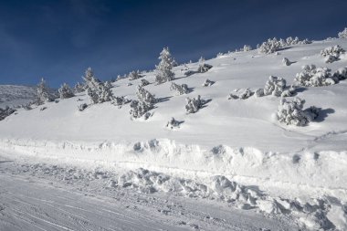 Bulgaristan 'ın Musala zirvesi yakınlarındaki Rila Dağı' nın şaşırtıcı kış manzarası