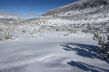 Bulgaristan 'ın Musala zirvesi yakınlarındaki Rila Dağı' nın şaşırtıcı kış manzarası