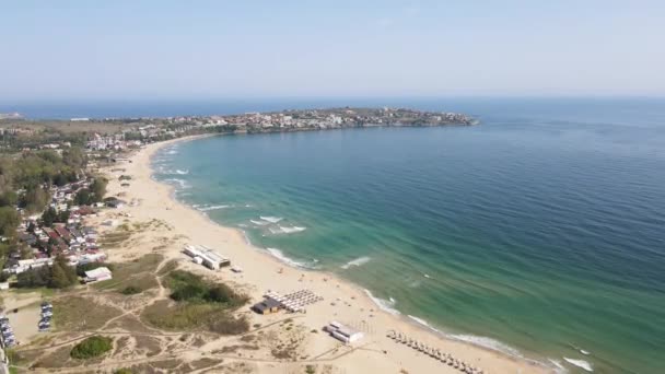 Vista Aérea Playa Smokinya Cerca Sozopol Región Burgas Bulgaria — Vídeo de stock