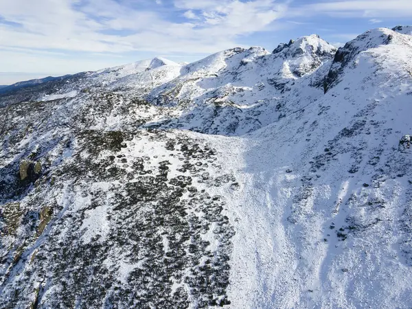 Amazing Aerial Winter Landscape Rila Mountain Malyovitsa Peak Bulgaria — Stock Photo, Image