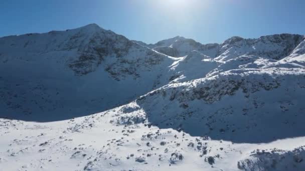 保加利亚Musala峰附近Rila山的冬季美景令人惊叹 — 图库视频影像
