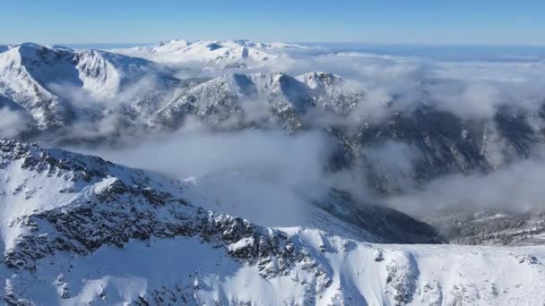 Καταπληκτική Αεροφωτογραφία Του Βουνού Ρίλα Κοντά Στην Κορυφή Musala Βουλγαρία — Αρχείο Βίντεο