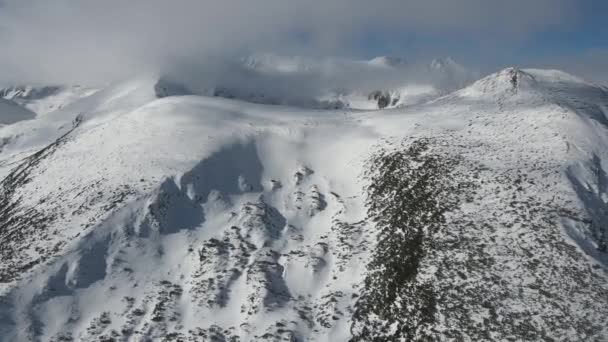 Increíble Vista Aérea Invierno Montaña Pirin Cerca Los Picos Polezhan — Vídeo de stock