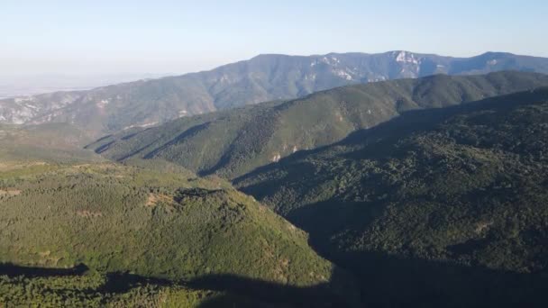 Flygfoto Över Rhodopes Mountain Nära Byn Yavrovo Plovdiv Region Bulgarien — Stockvideo