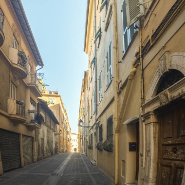 MENTON, FRANCE - 27 Ocak 2024: Menton, Provence Alpes-Cote d 'Azur, Fransa' nın panoramik manzarası