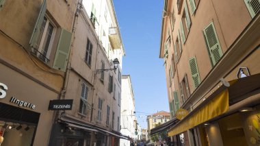 MENTON, FRANCE - 27 Ocak 2024: Menton, Provence Alpes-Cote d 'Azur, Fransa' nın panoramik manzarası