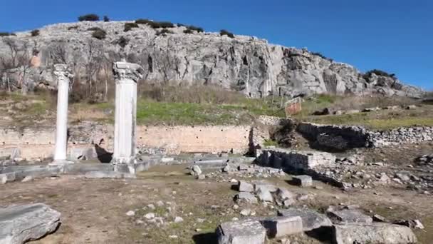 希腊菲利普皮 东马其顿和Thrace考古区古代遗址 — 图库视频影像