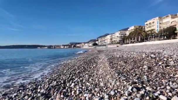 Menton Provence Alpes Cote Azur Fransa Nın Sahil Şeridi Sokağı — Stok video